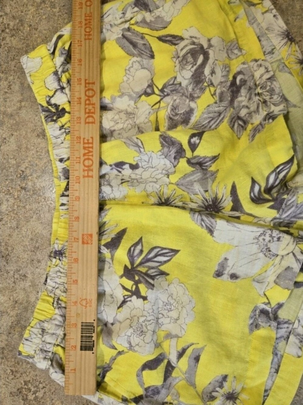 KUT from the Kloth Linen Shorts Womens Size 12 Floral Yellow Rose Elastic Waist - Picture 3 of 7